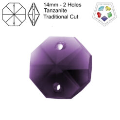 Star Crystals Octagons - 14mm - 2 Holes - Tanzanite - Tray of 70