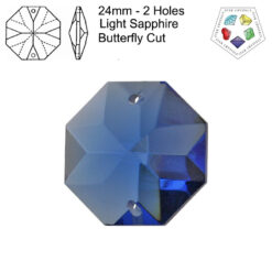 Star Crystals Octagons - 24mm - 2 Holes - 2nd Grade - Light Sapphire - Tray of 6