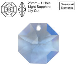 Swarovski Elements Octagons - 28mm - 1 Hole - Light Sapphire - Tray of 3