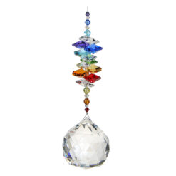 Chakra Cascade on Clear Sphere Suncatcher