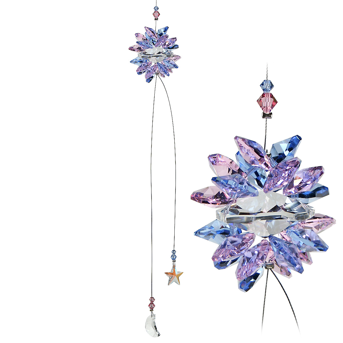 Halo Charm with Star & Moon Suncatcher