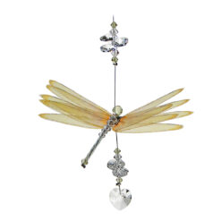 Pastel Dragonfly with Heart Suncatcher