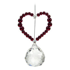 Pearled Heart with 20mm Sphere Suncatcher