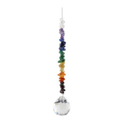 Chakra Long Gem-Chip String on 20mm Sphere Suncatcher