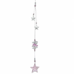 Pink Star with Small Stars Charm Suncatcher