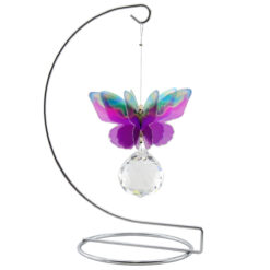 Large Butterfly on Sphere Suncatcher with Stand